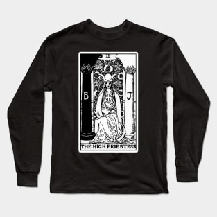 II. The High Priestess Tarot Card | Black and White Long Sleeve T-Shirt